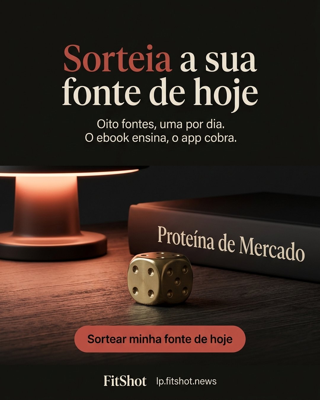 Sorteia a sua fonte de hoje. Oito fontes, uma por dia. O ebook ensina, o app cobra. Sortear minha fonte de hoje.