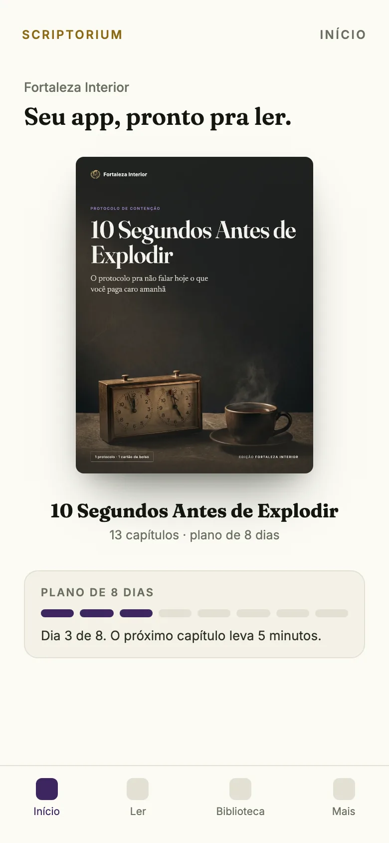 O app no celular