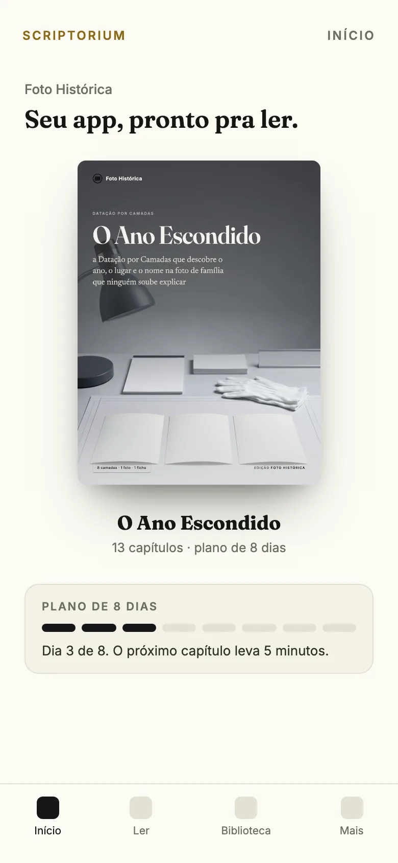O app no celular