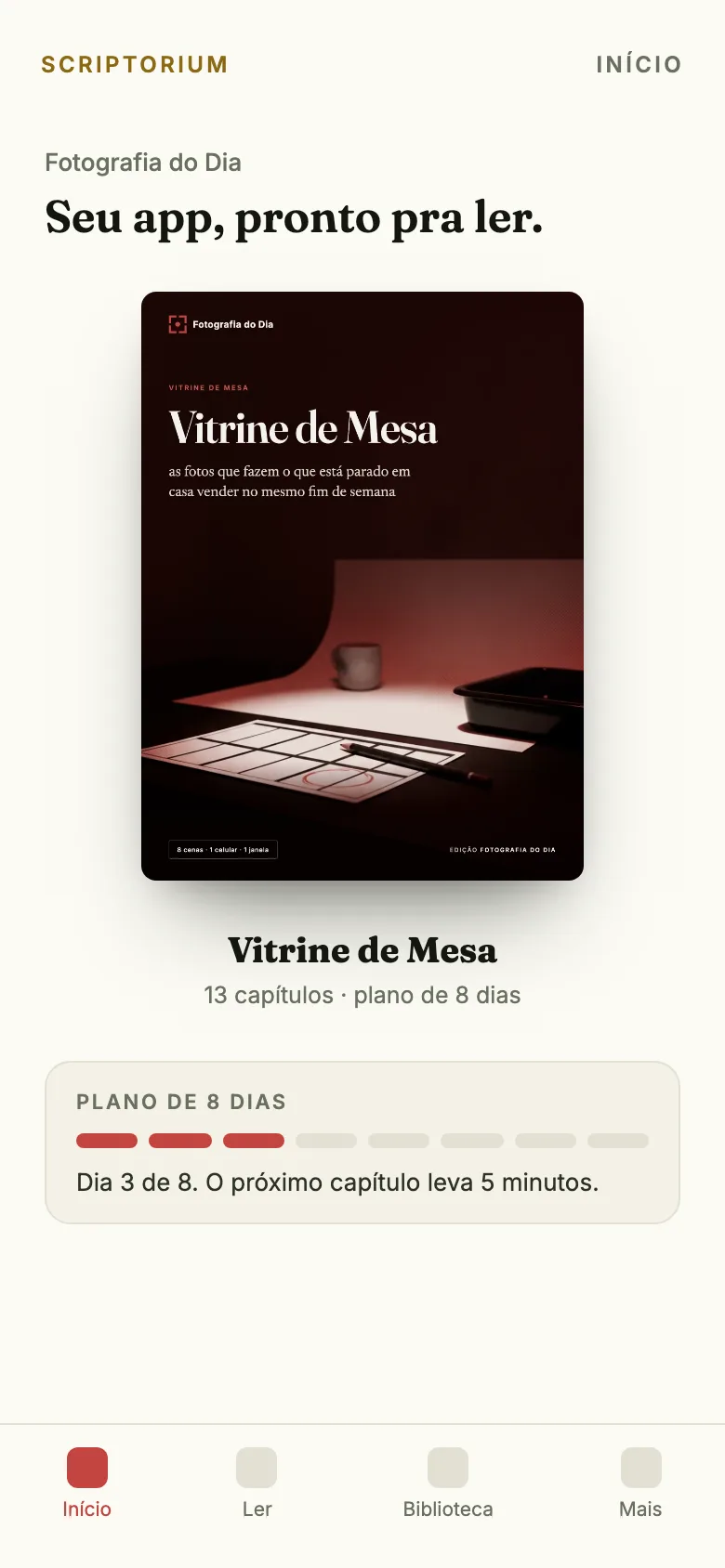 O app no celular