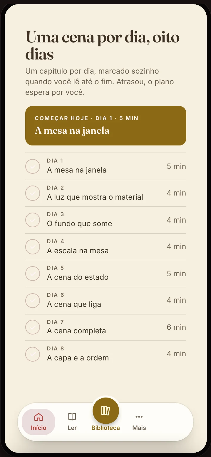 O ebook aberto no app