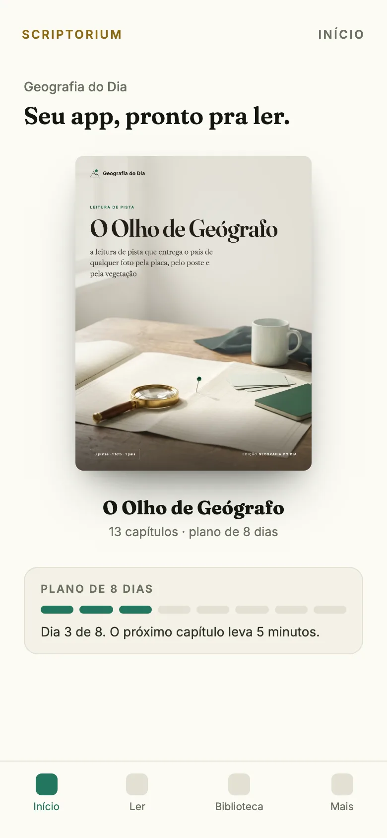 O app no celular