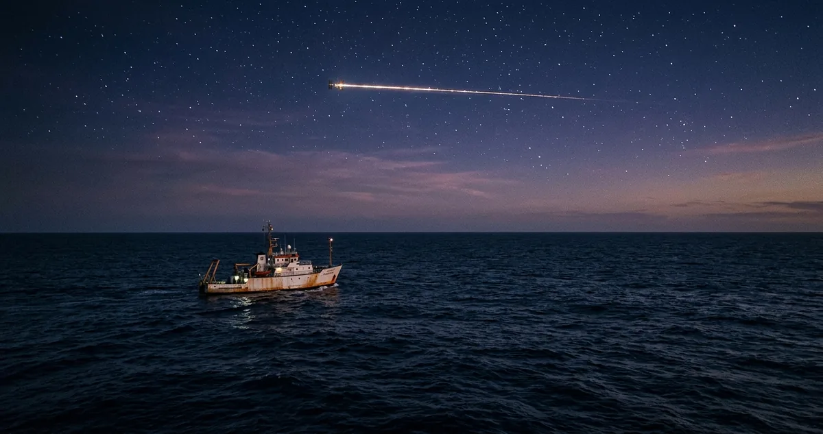 Vista de satélite do Pacífico Sul aberto na região do Ponto Nemo, sem nenhuma terra firme à vista.