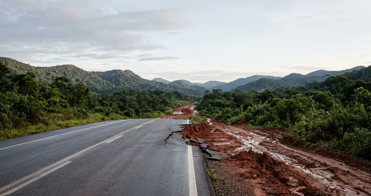 Floresta densa e rio barrento no Darién, entre Panamá e Colômbia.