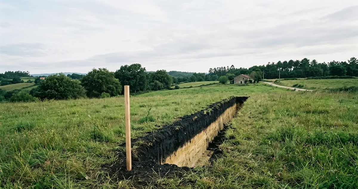 Perfil de chernozem preto sobre loess claro numa lavoura ucraniana.