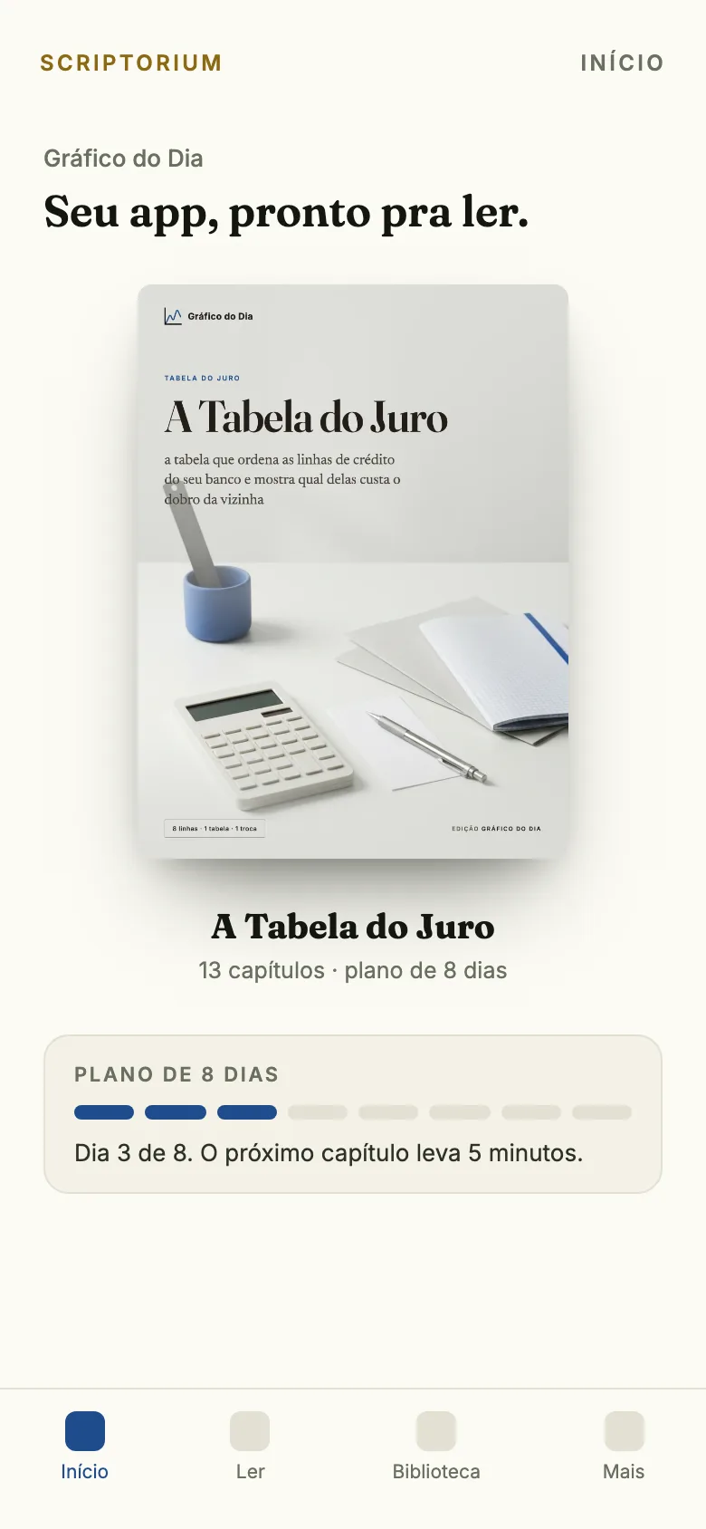 O app no celular