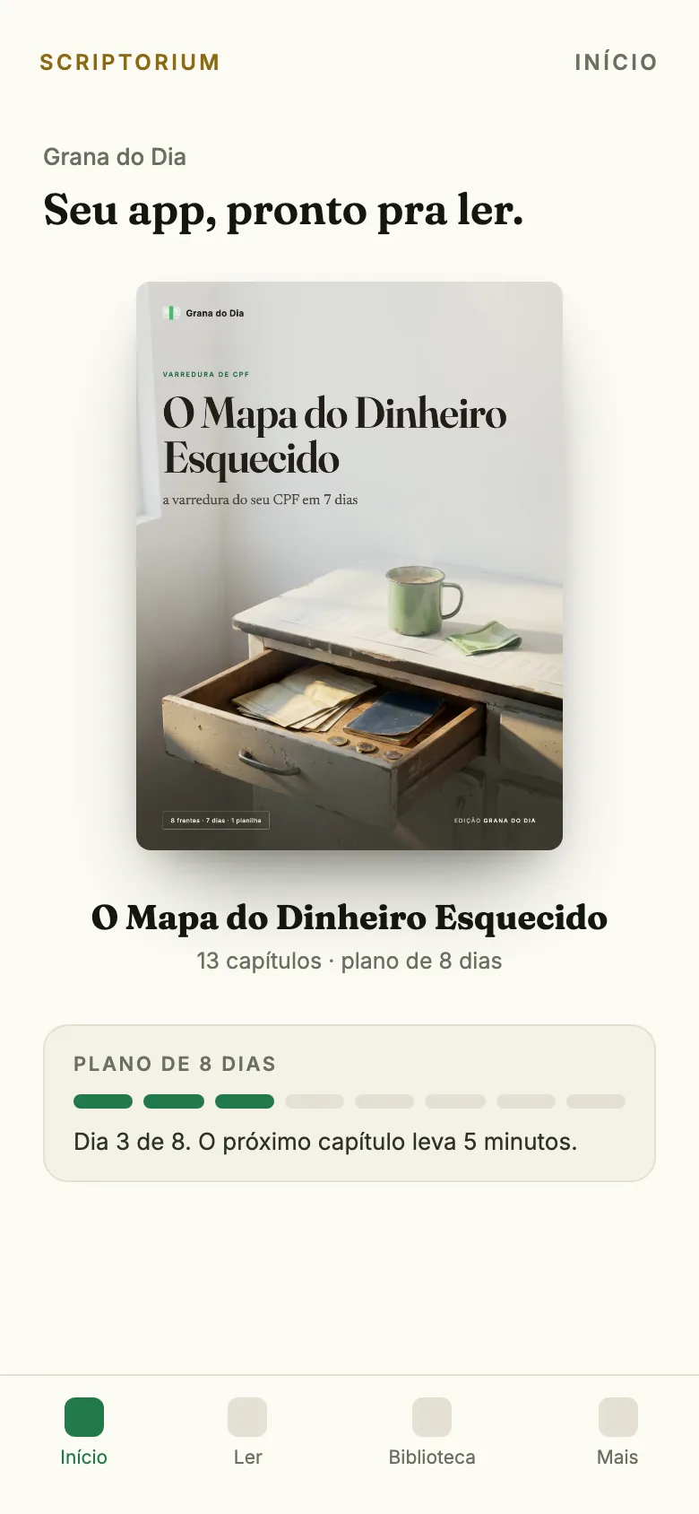 O app no celular