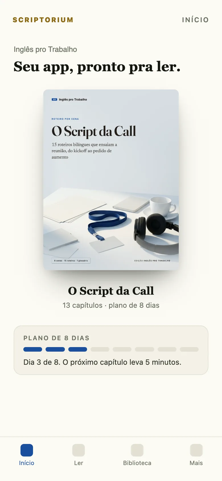 O app no celular