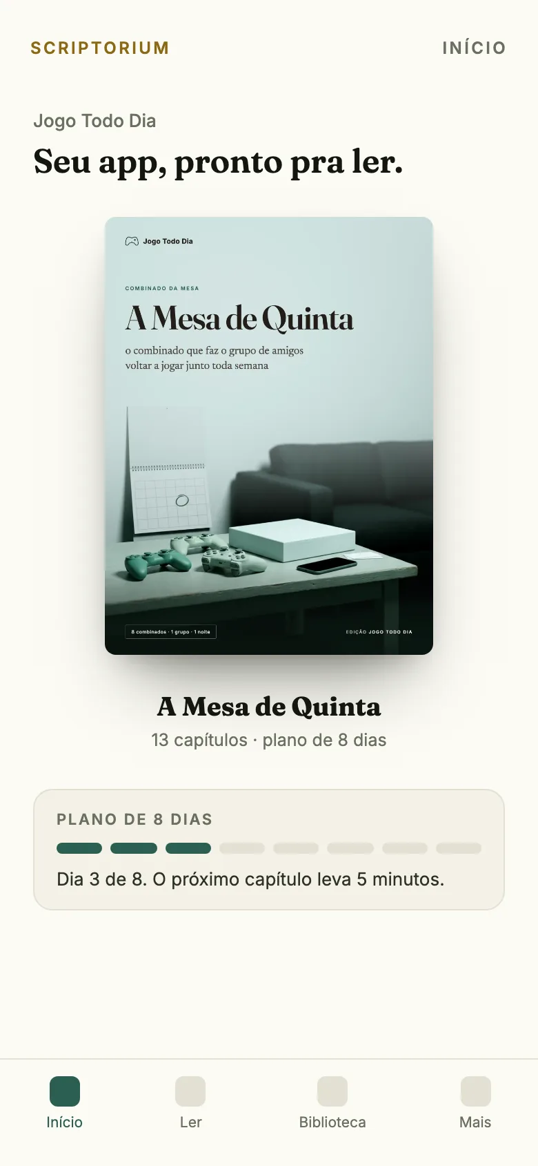 O app no celular