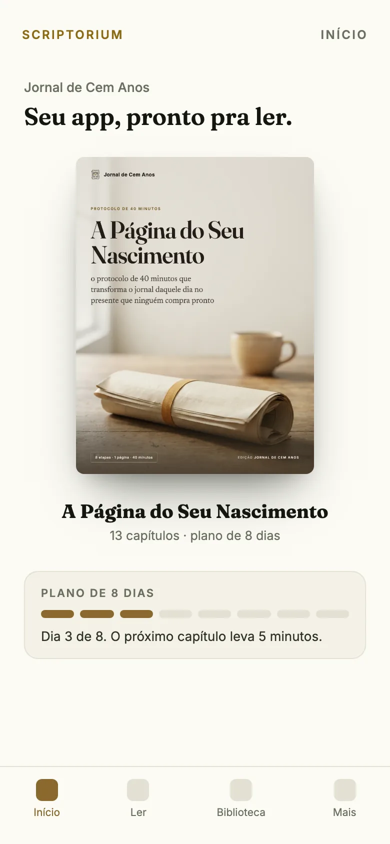 O app no celular