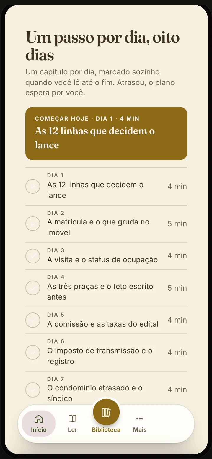 O ebook aberto no app