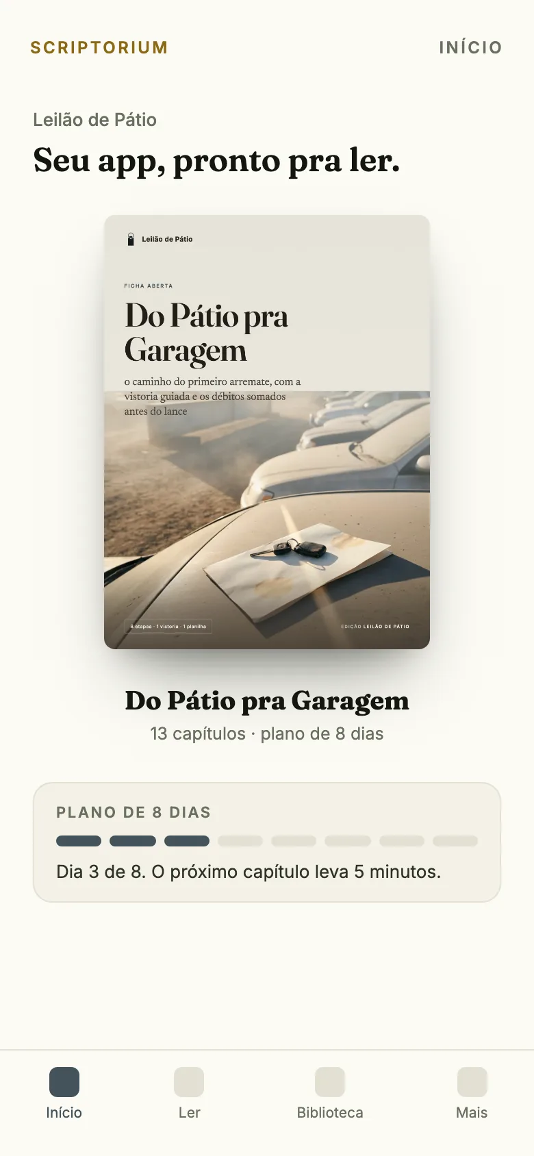 O app no celular