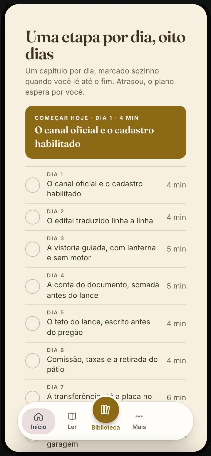 O ebook aberto no app