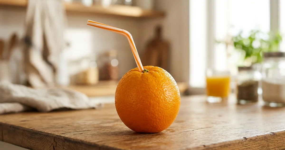 Caixa de suco de laranja Tropicana na prateleira refrigerada de um supermercado.