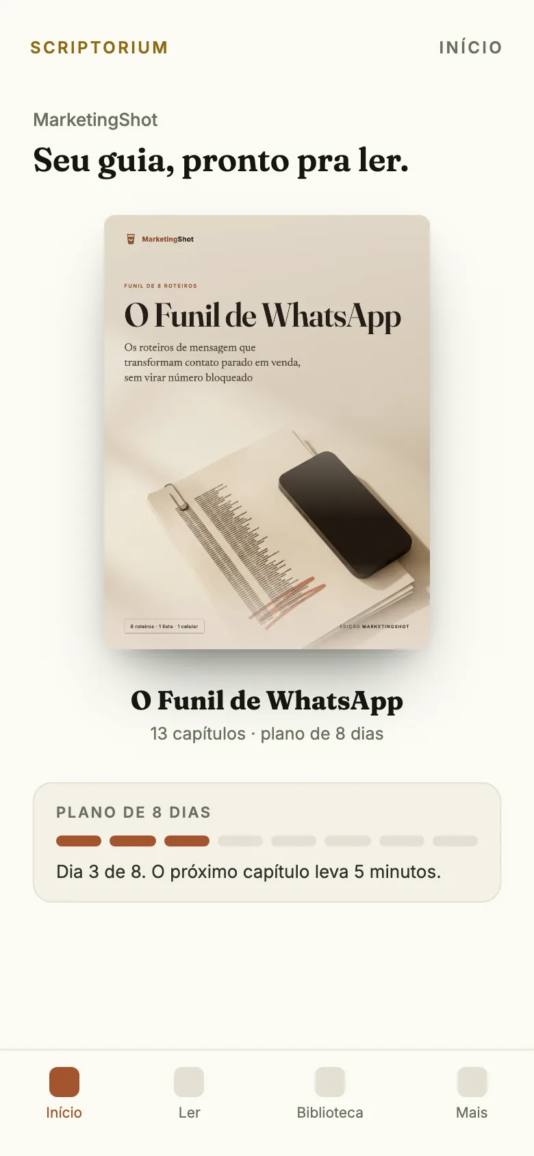 O app no celular
