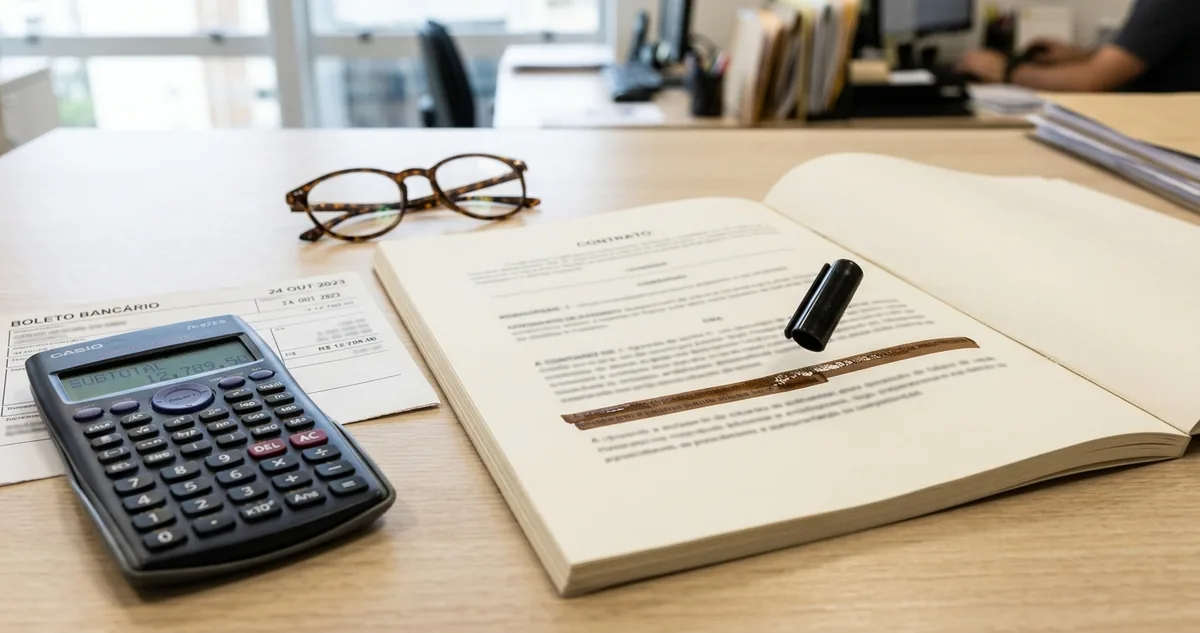 Certificado de patente com lacre de cera e régua de latão sobre a folha.