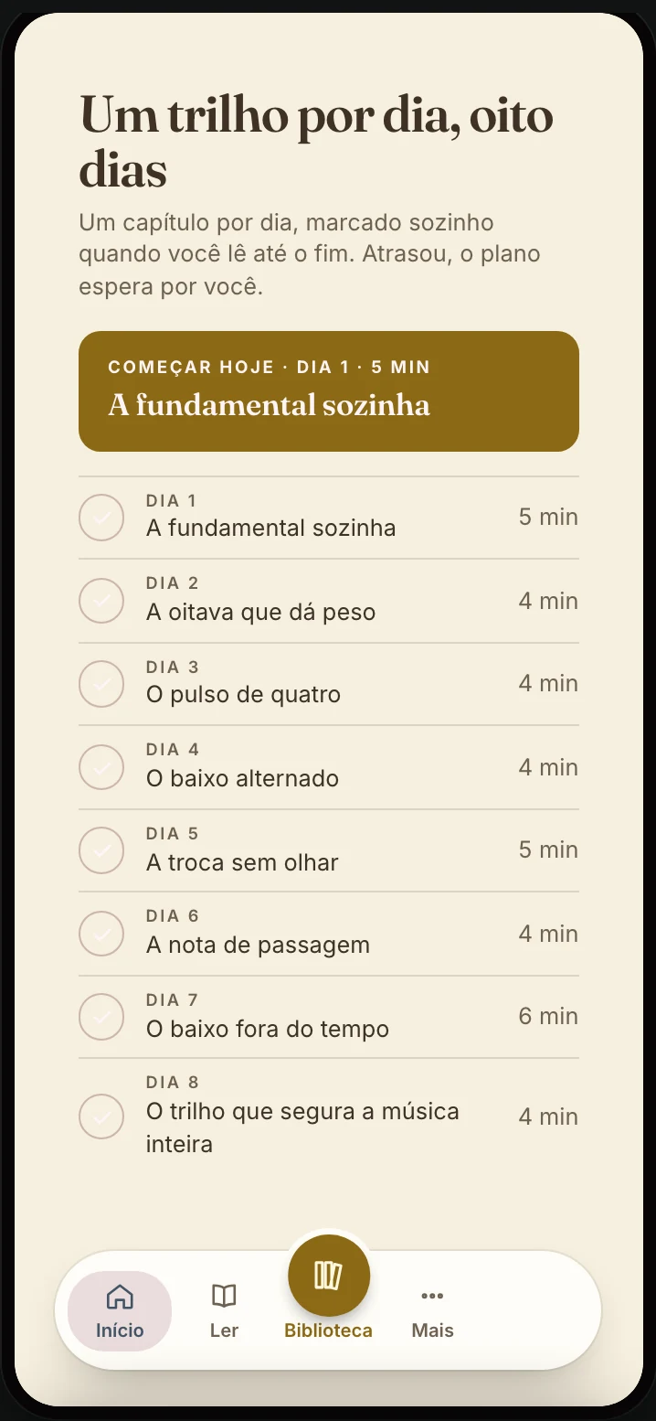 O ebook aberto no app