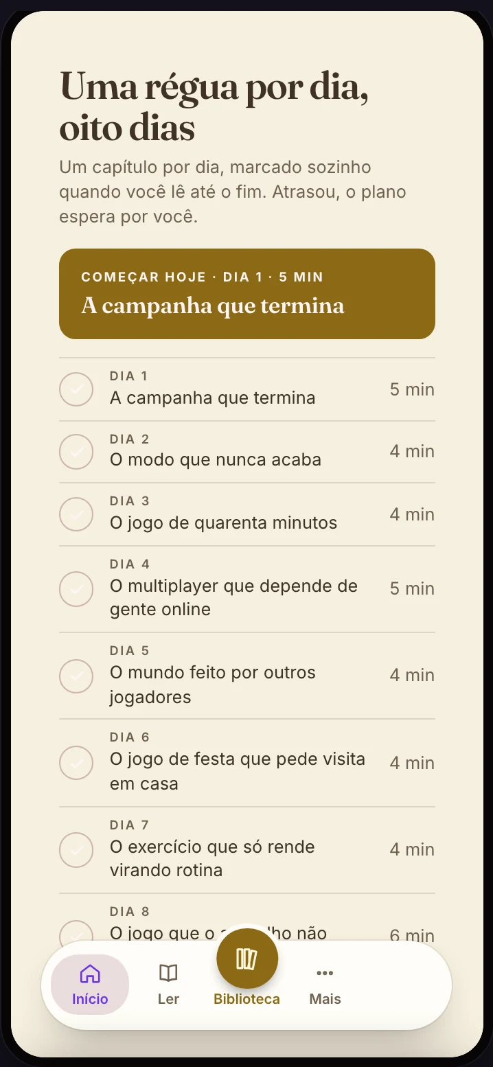 O ebook aberto no app