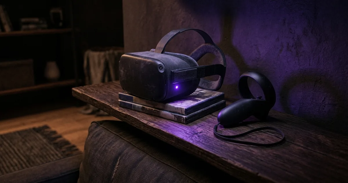 Controle de videogame retrô diante de uma televisão de tubo acesa.
