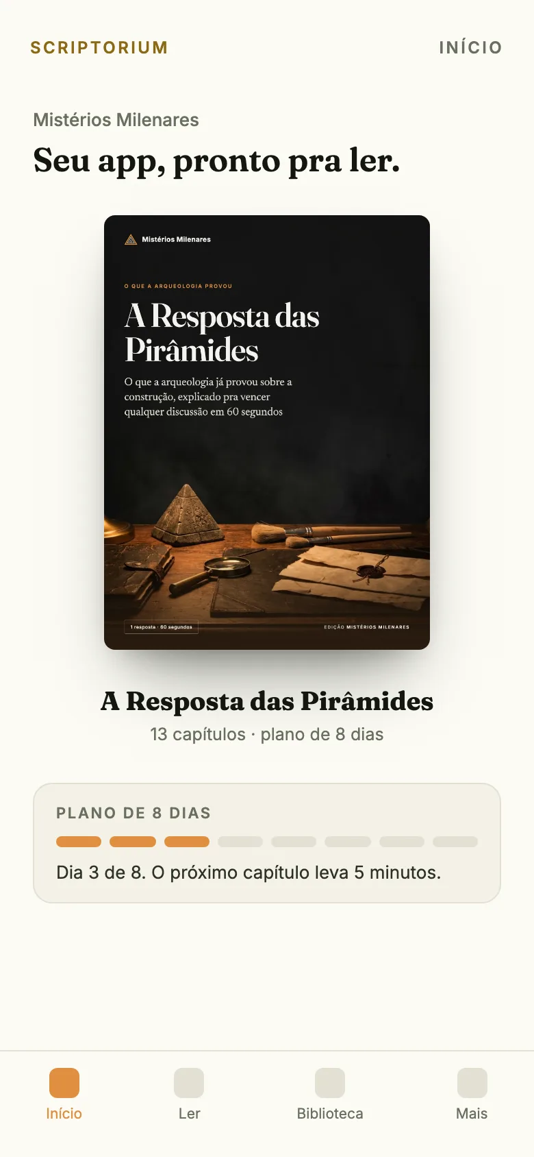 O app no celular
