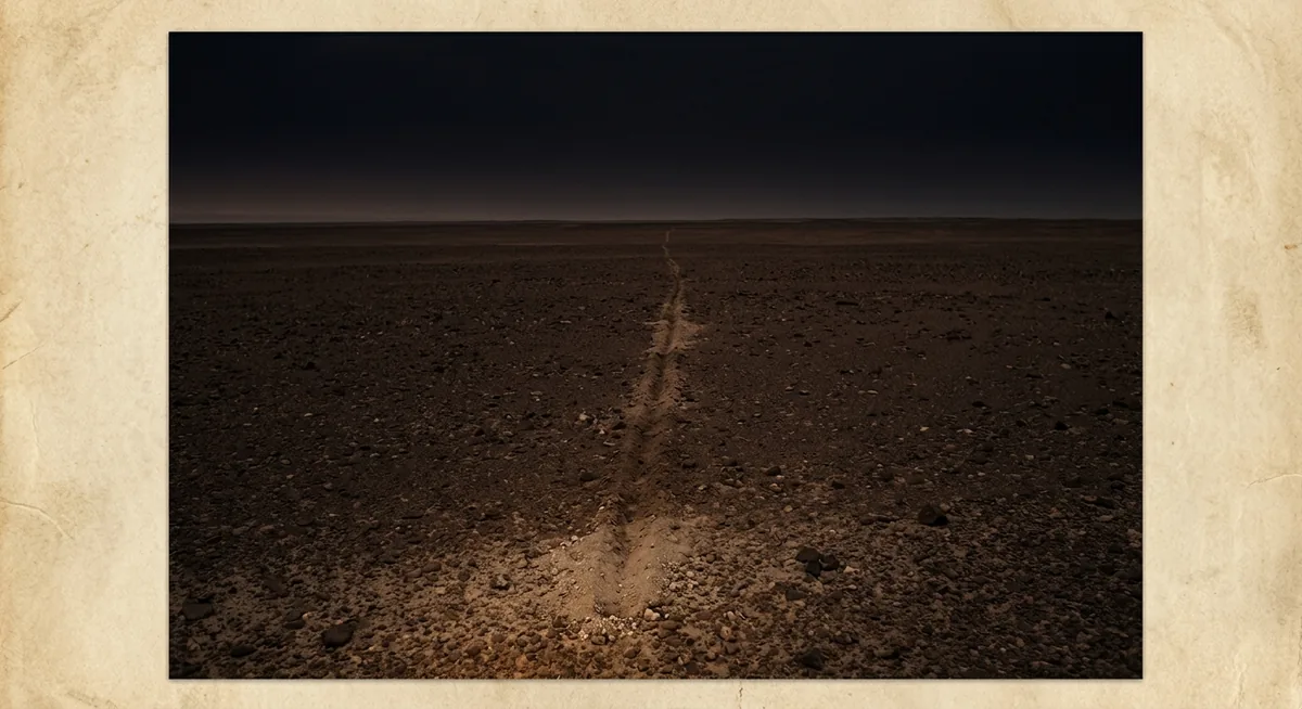 Linha rasa cortando o deserto de Nazca ao amanhecer