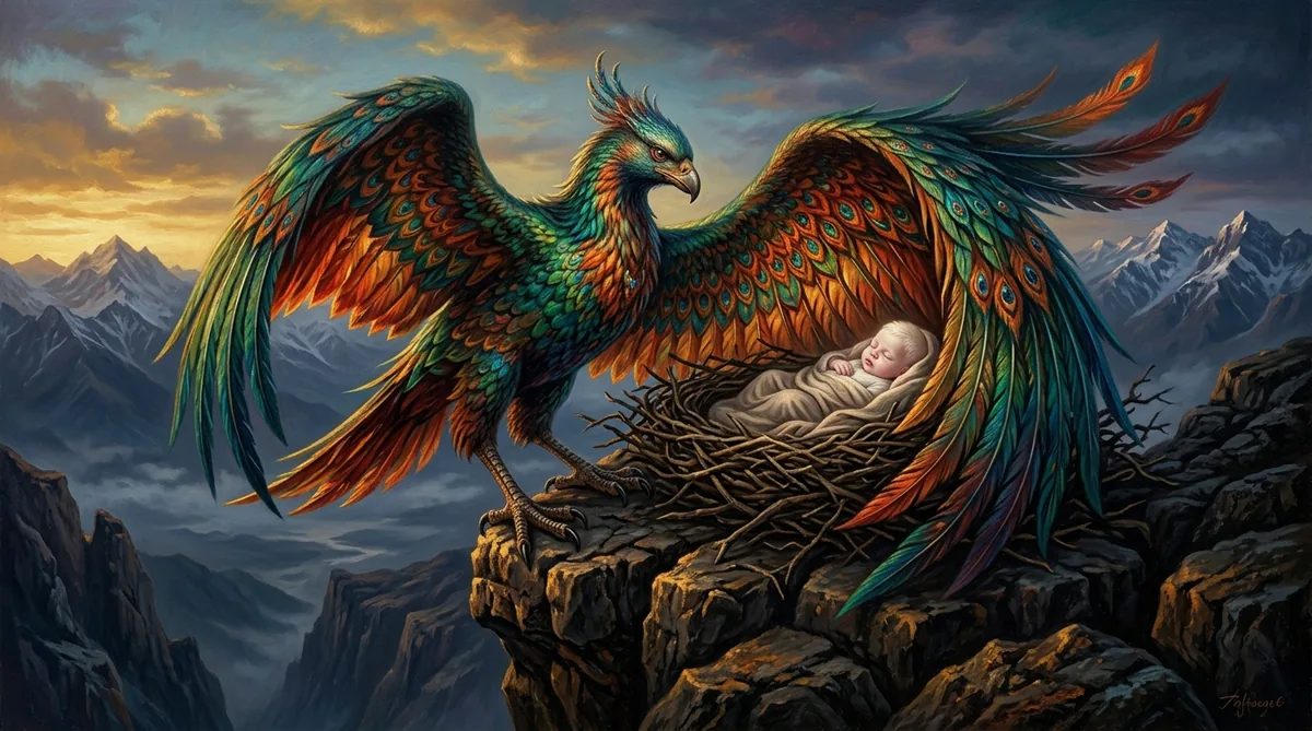 Simurgh, ilustração mitológica