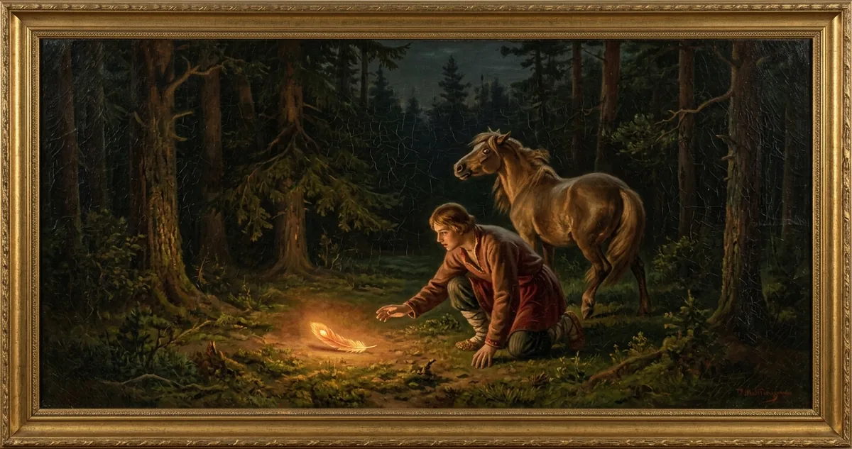 O Pássaro de Fogo, ilustração mitológica
