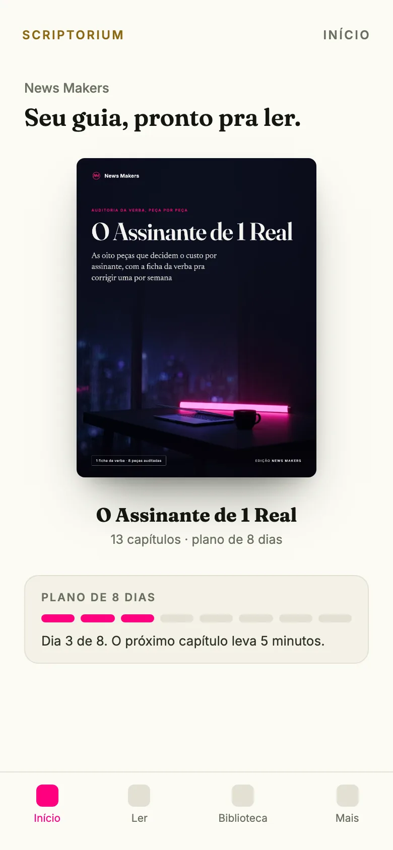 O app no celular