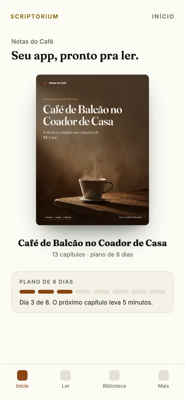 O app no celular