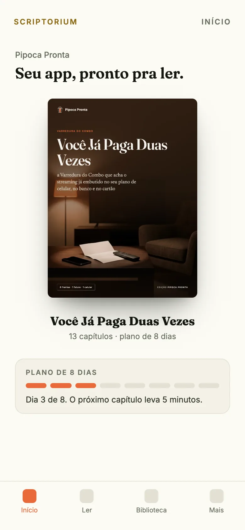 O app no celular