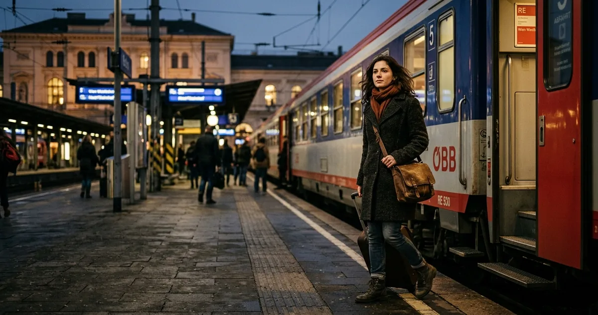 Dois estranhos atravessando as ruas de Viena a pé durante a madrugada.