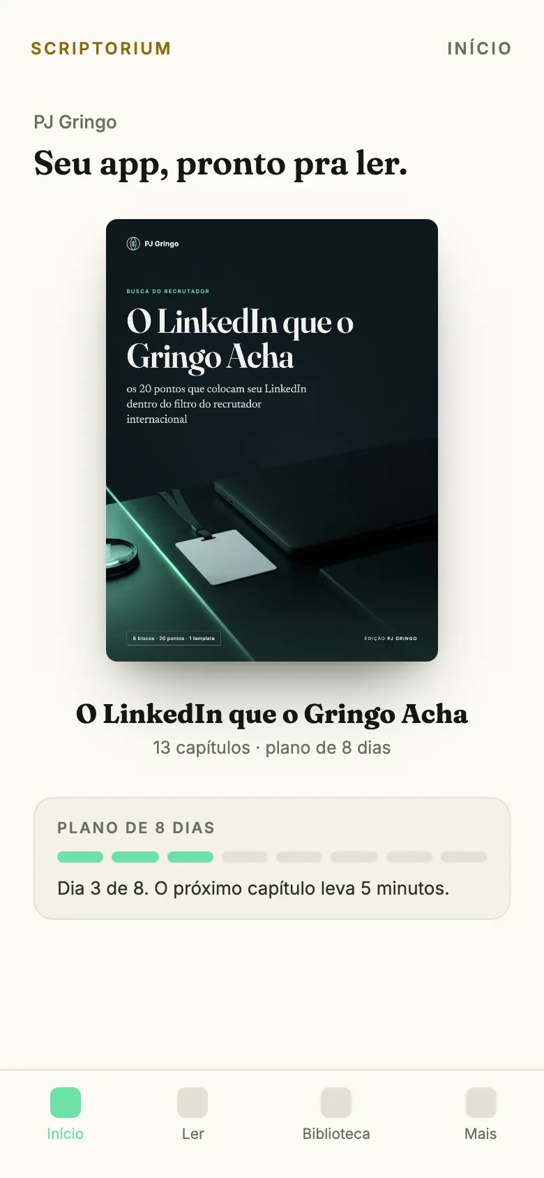O app no celular
