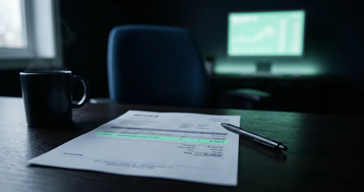 Invoice em euros com a linha do reverse charge destacada.