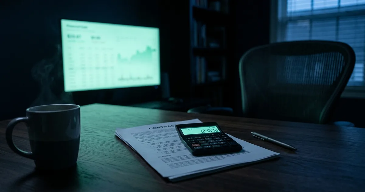 Anúncio de vaga remota aberto num notebook, com a faixa salarial em dólar destacada na tela.