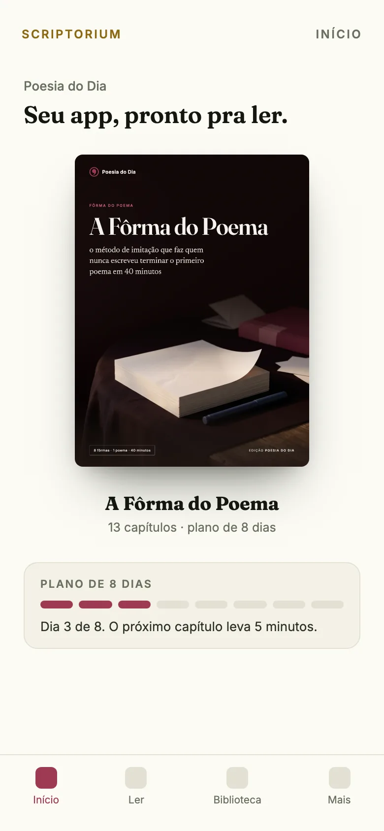 O app no celular