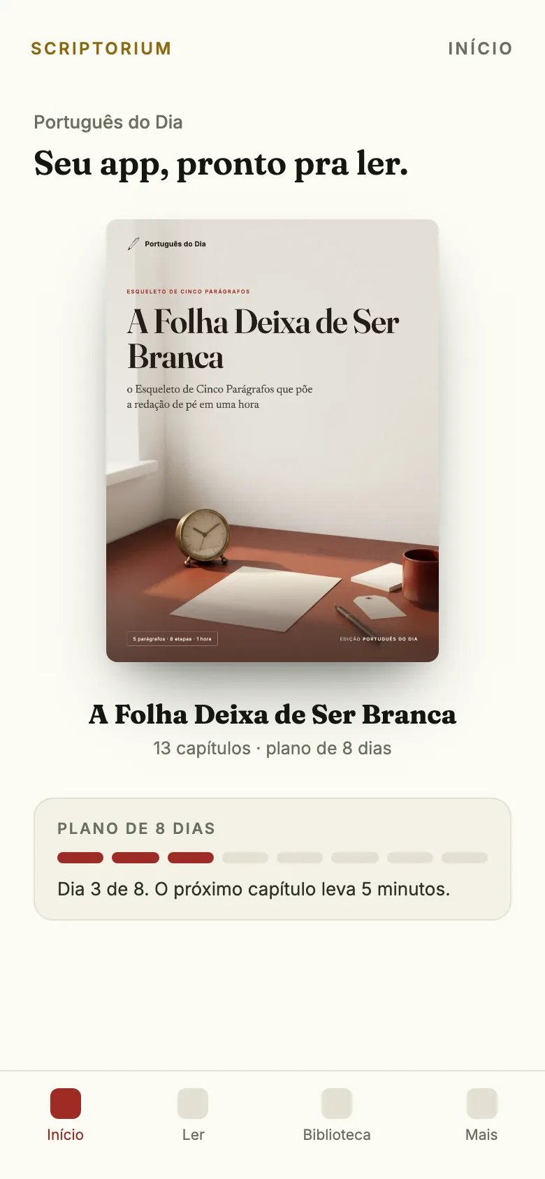 O app no celular