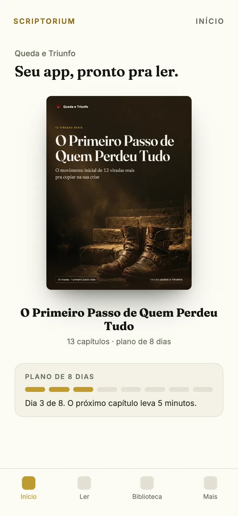 O app no celular