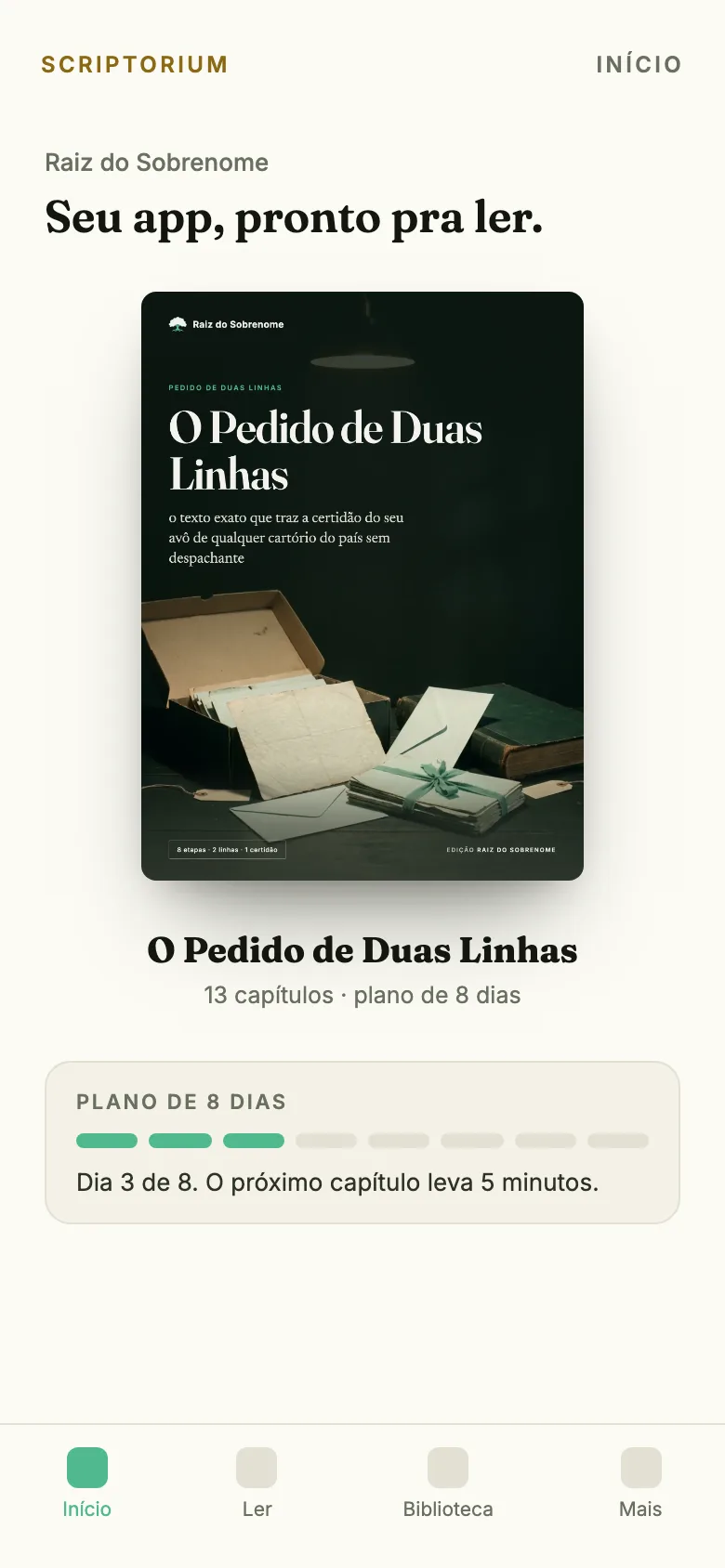 O app no celular