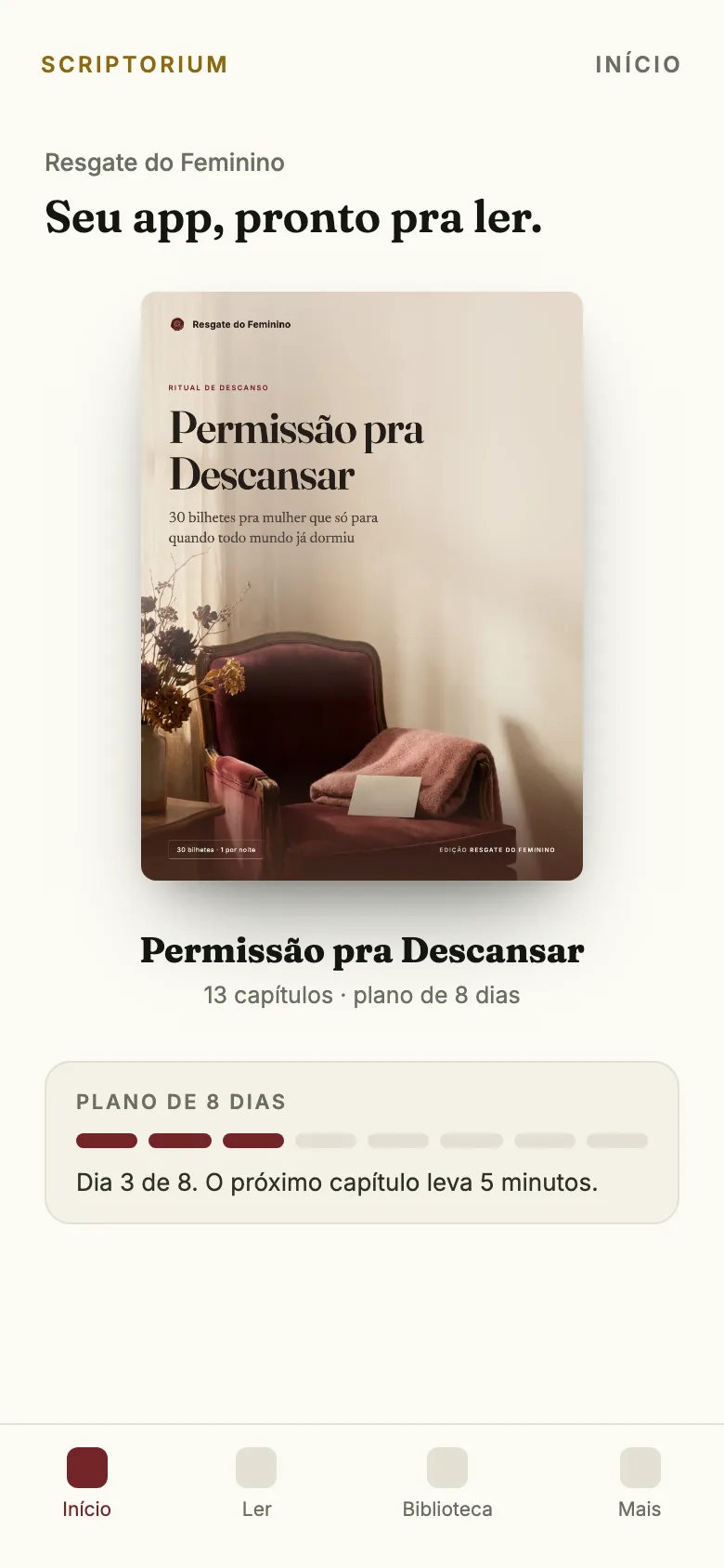 O app no celular
