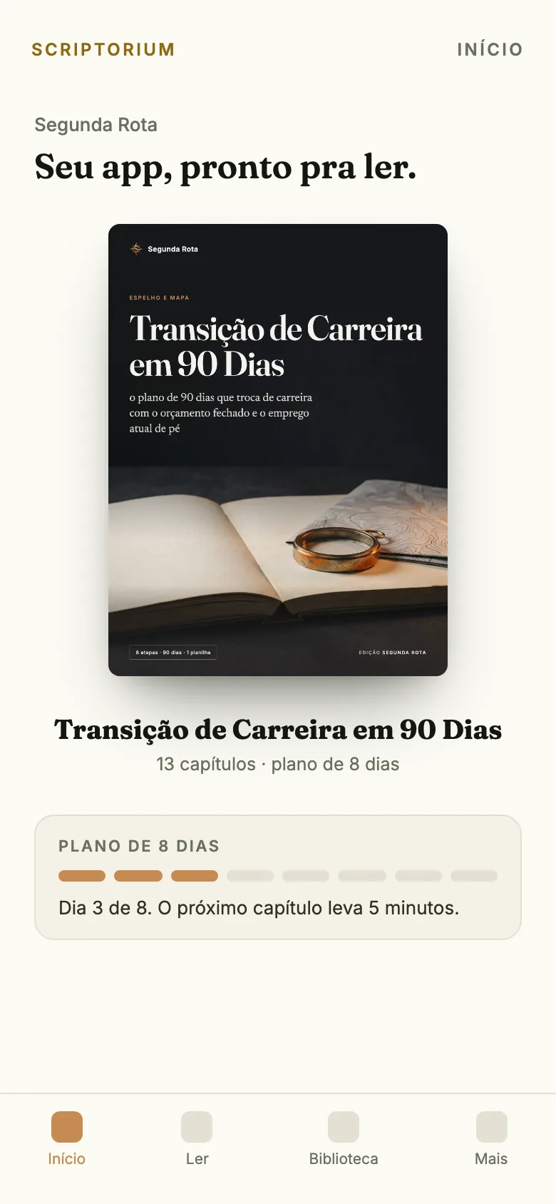 O app no celular