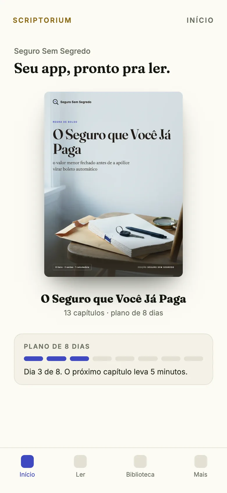 O app no celular