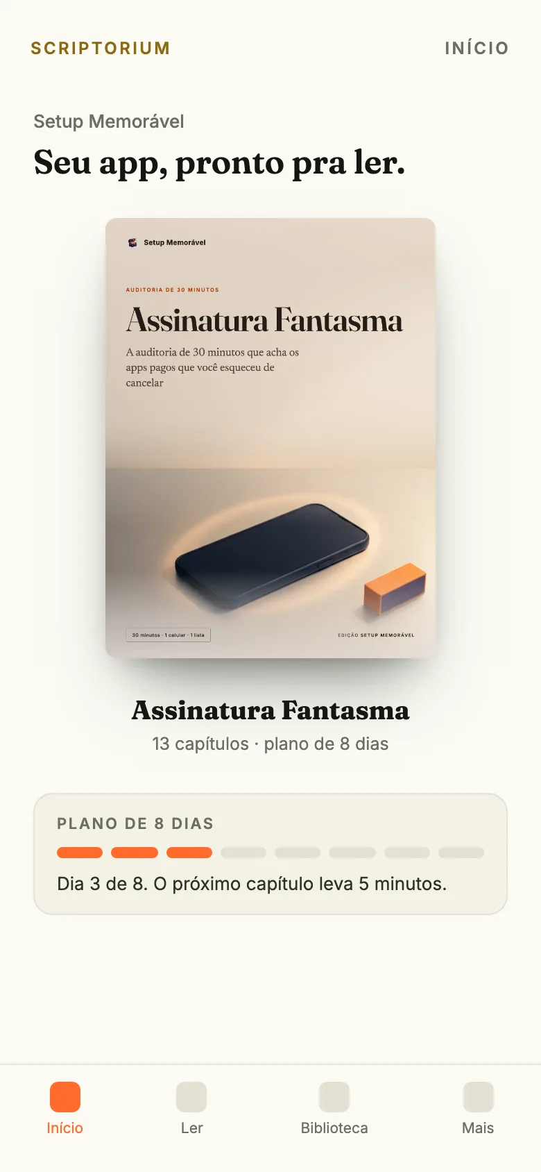 O app no celular