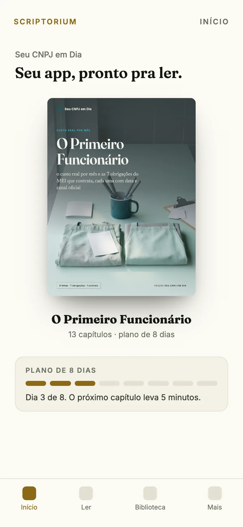 O app no celular