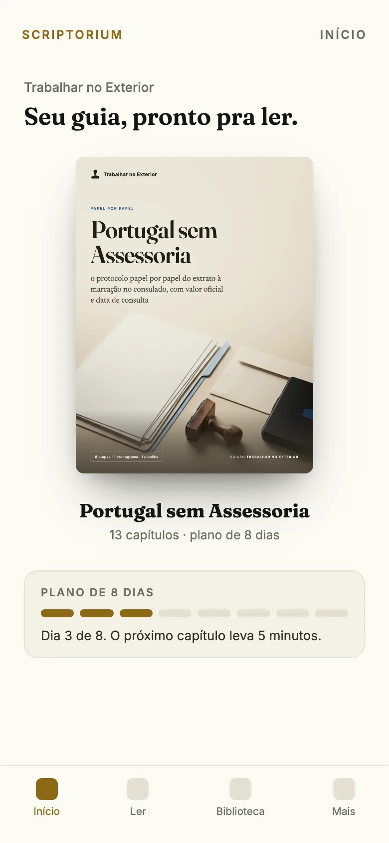 O app no celular