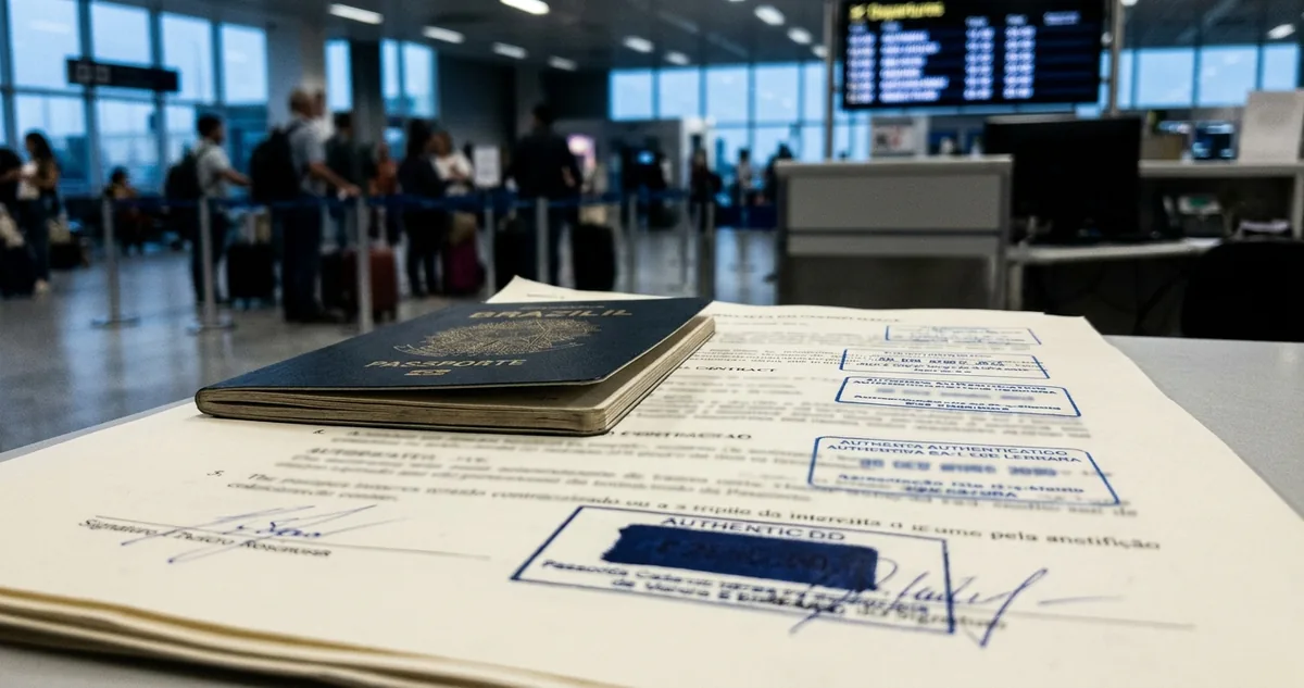 Trem saindo de Narita com galpões e canteiros de obra na janela.