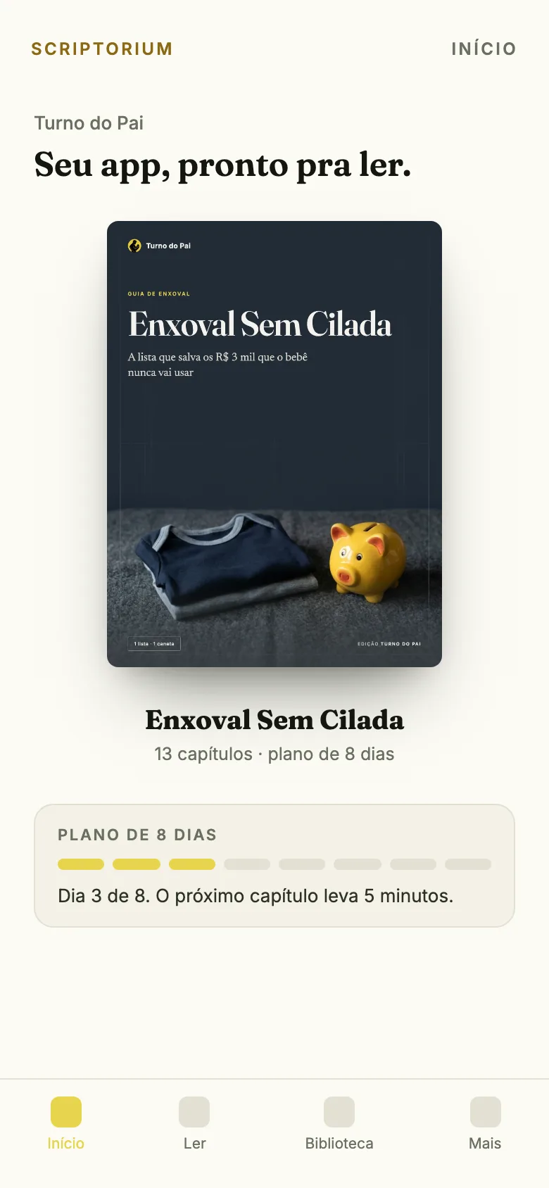 O app no celular