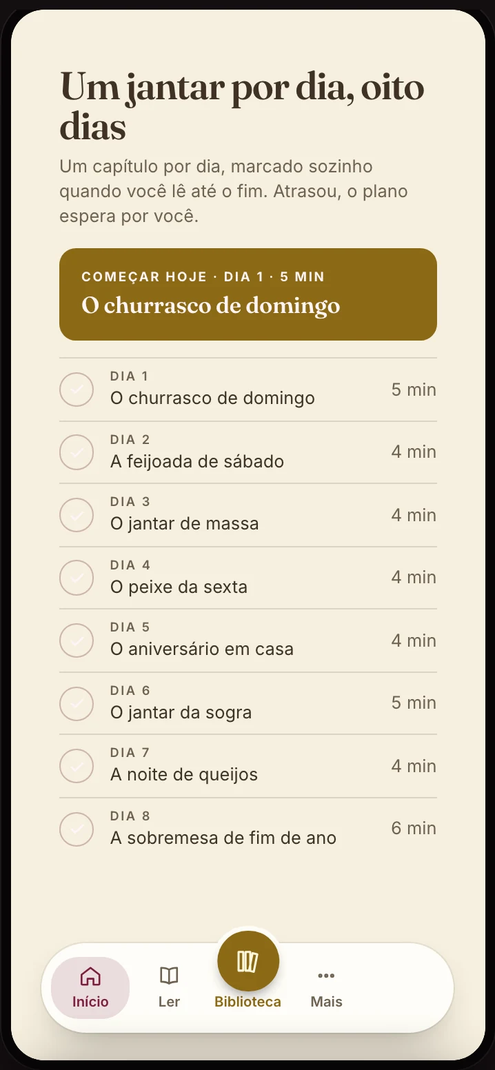 O ebook aberto no app