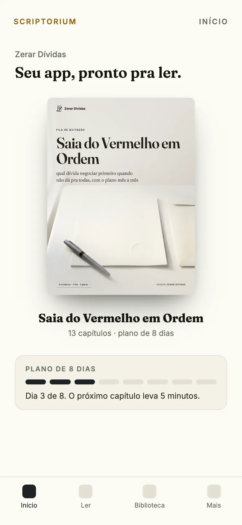 O app no celular