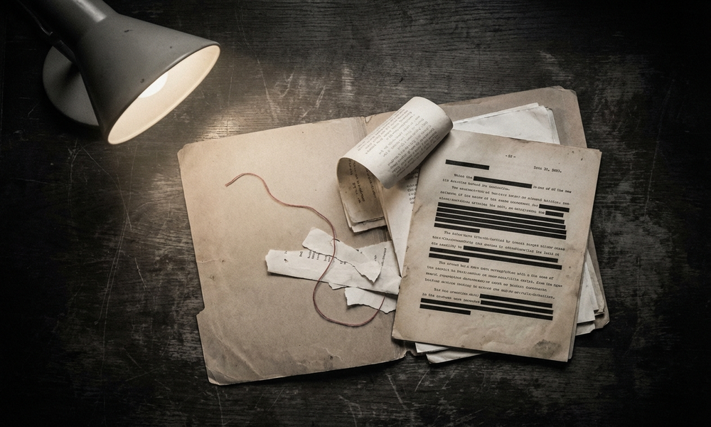 Dossiê arquivístico com documentos redactados
